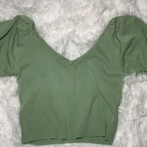 Cute green off shoulder top